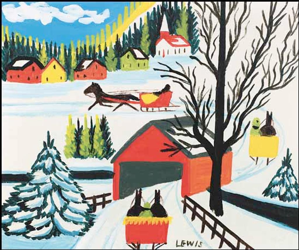 Maud Kathleen Lewis (1903-1970) - Covered Bridge in Winter