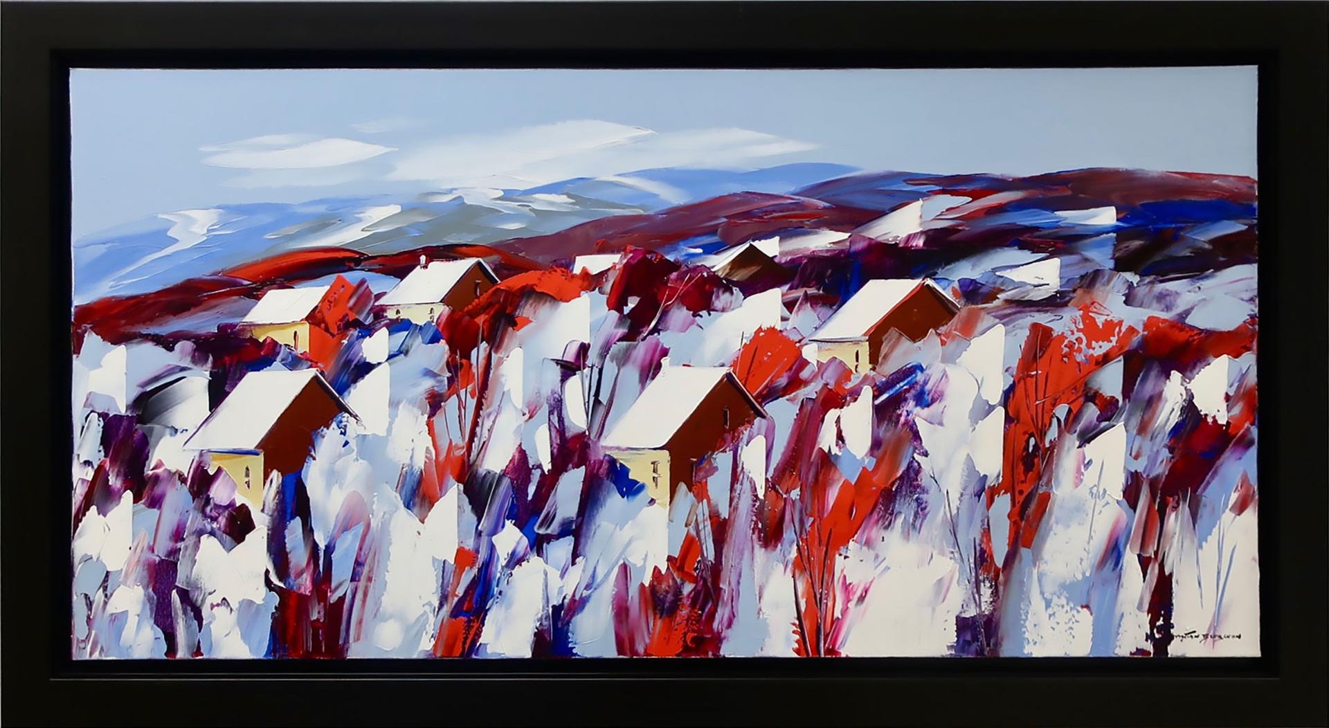 Christian Bergeron (1945) - Untitled (Snow Covered Rooftops)