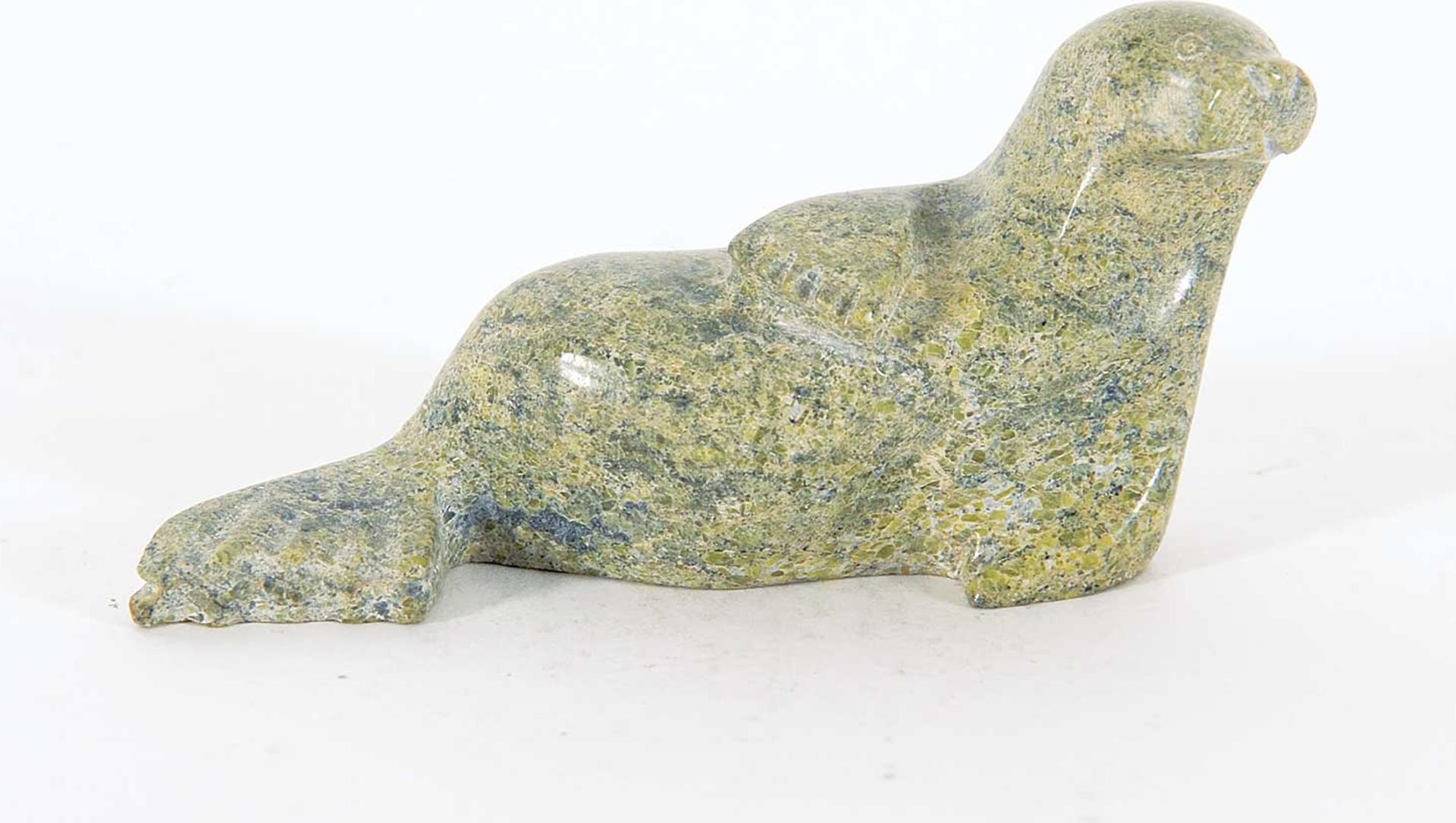 Adla Korgak (1928) - Untitled - Playful Seal Laying Down