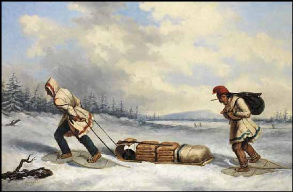 Cornelius David Krieghoff (1815-1872) - Indians on a Hunting Expedition