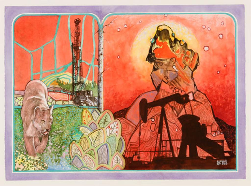 Armand Frederick Vallee (1921-2009) - Western Frontier (Co Existence / Cougar, Mountain Lion) (03120/410)