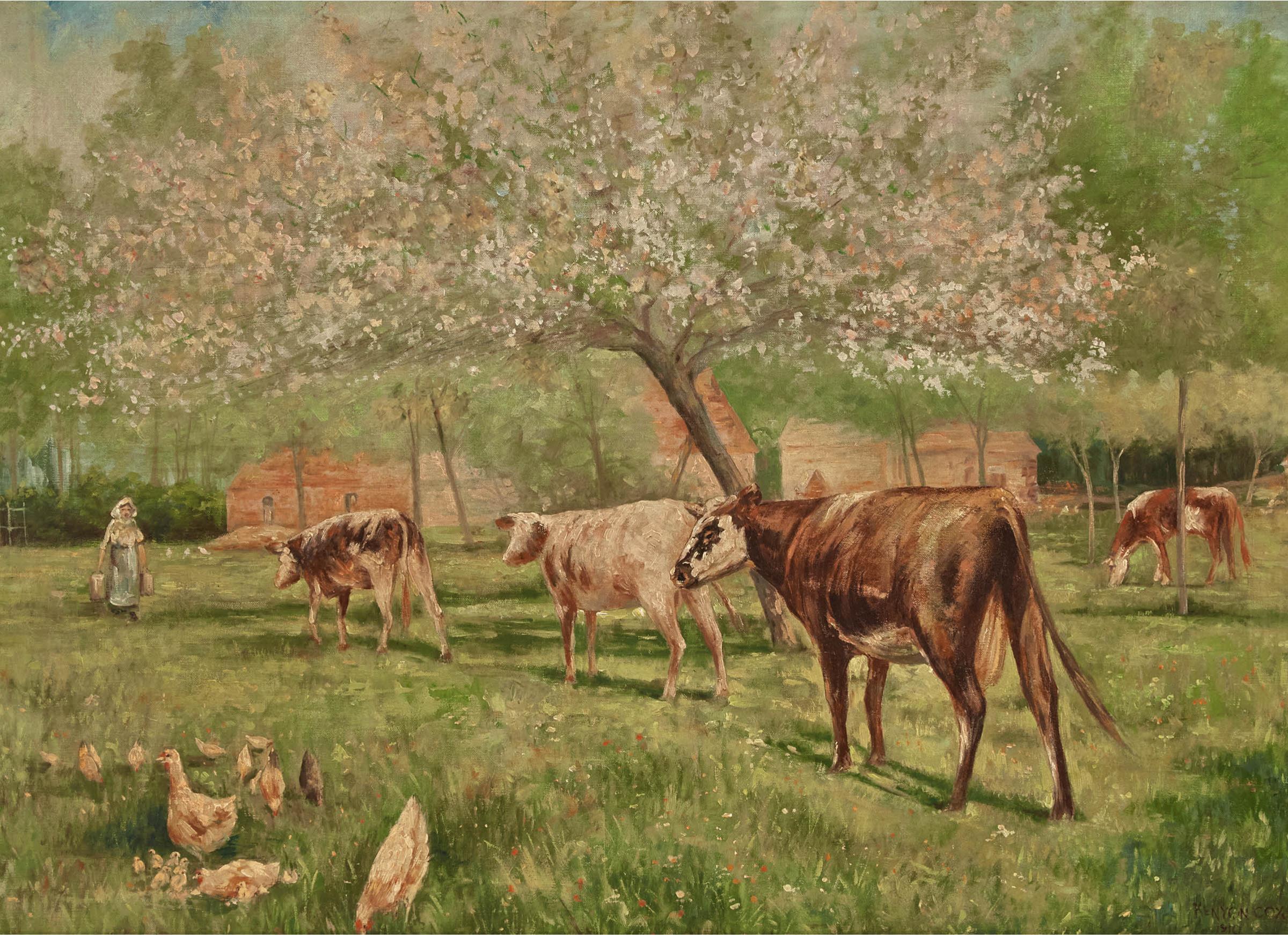 Kenyon Cox - Milking Time, 1910