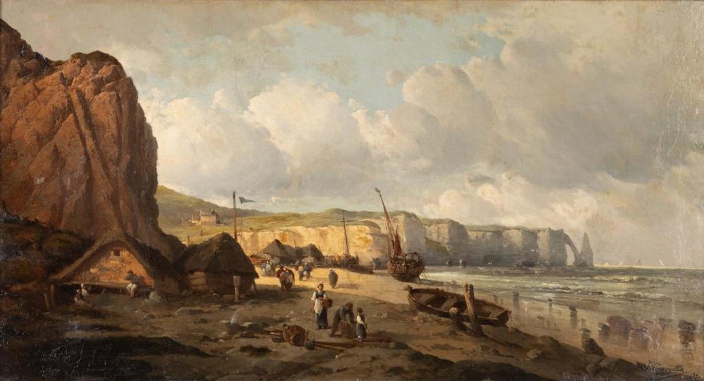 Federico Mazzotta (1839-1897) - Coastal Fishing Village