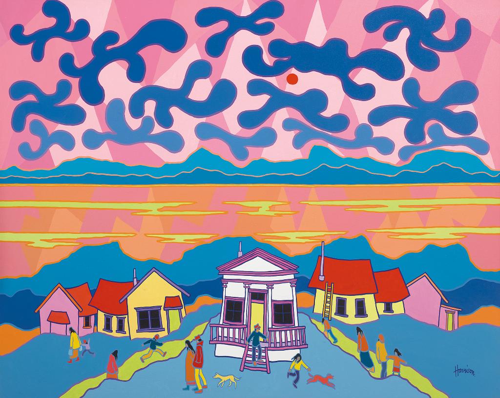 Ted Harrison (1926-2015) - The Grecian House (Dawson City)