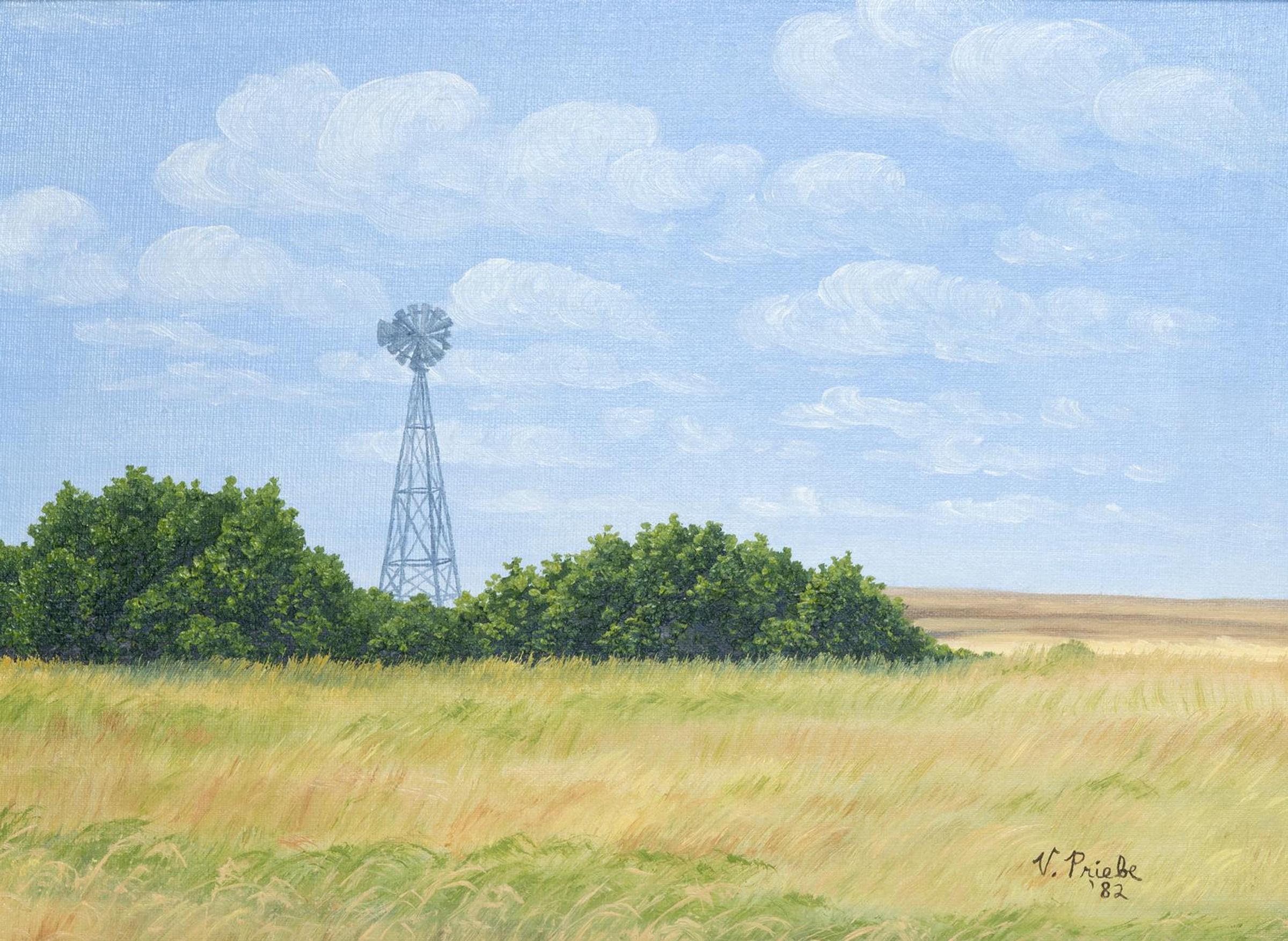 Verna Priebe (1933-2012) - Old Windmill, Mortlach, Saskatchewan
