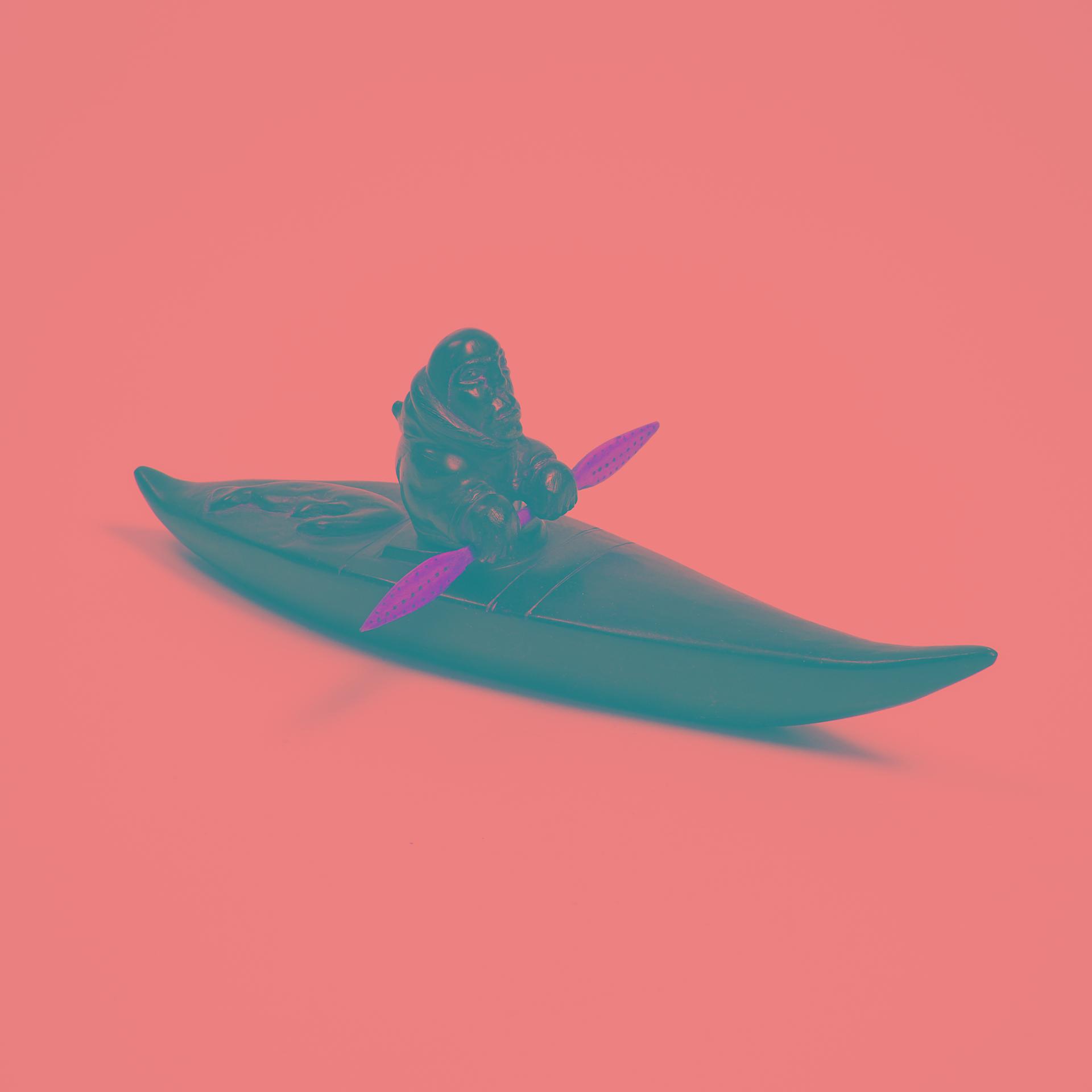 Johnny Pilurtuut (1928) - Kayak With Hunter And Seal