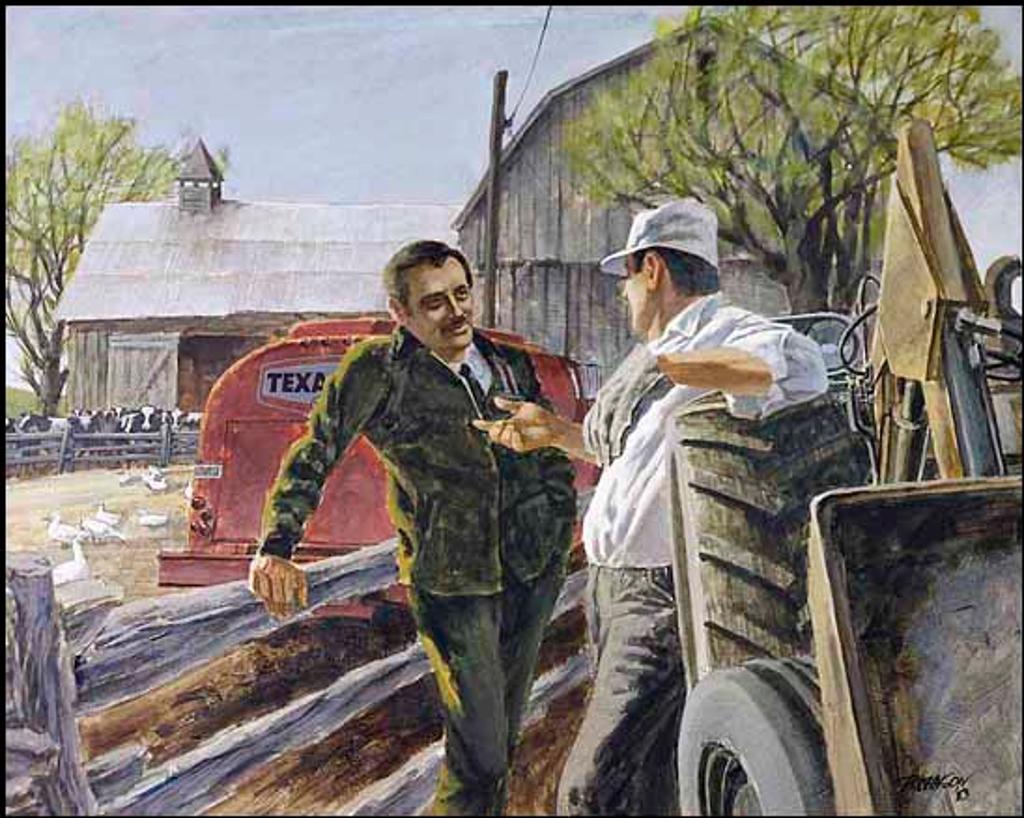 Brian R. Johnson (1932) - Texaco Workers Talking at a Farm (00708/2013-648)