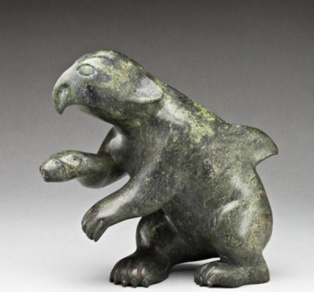 Kiugak (Kiawak) Ashoona (1933-2014) - 9.5 x 9.5 x 4.25 in