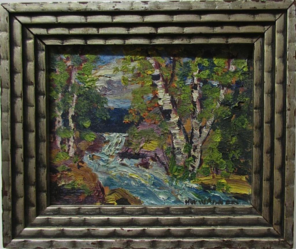 Herbert William Wagner (1889-1948) - Waterfall; Lake Thru Trees