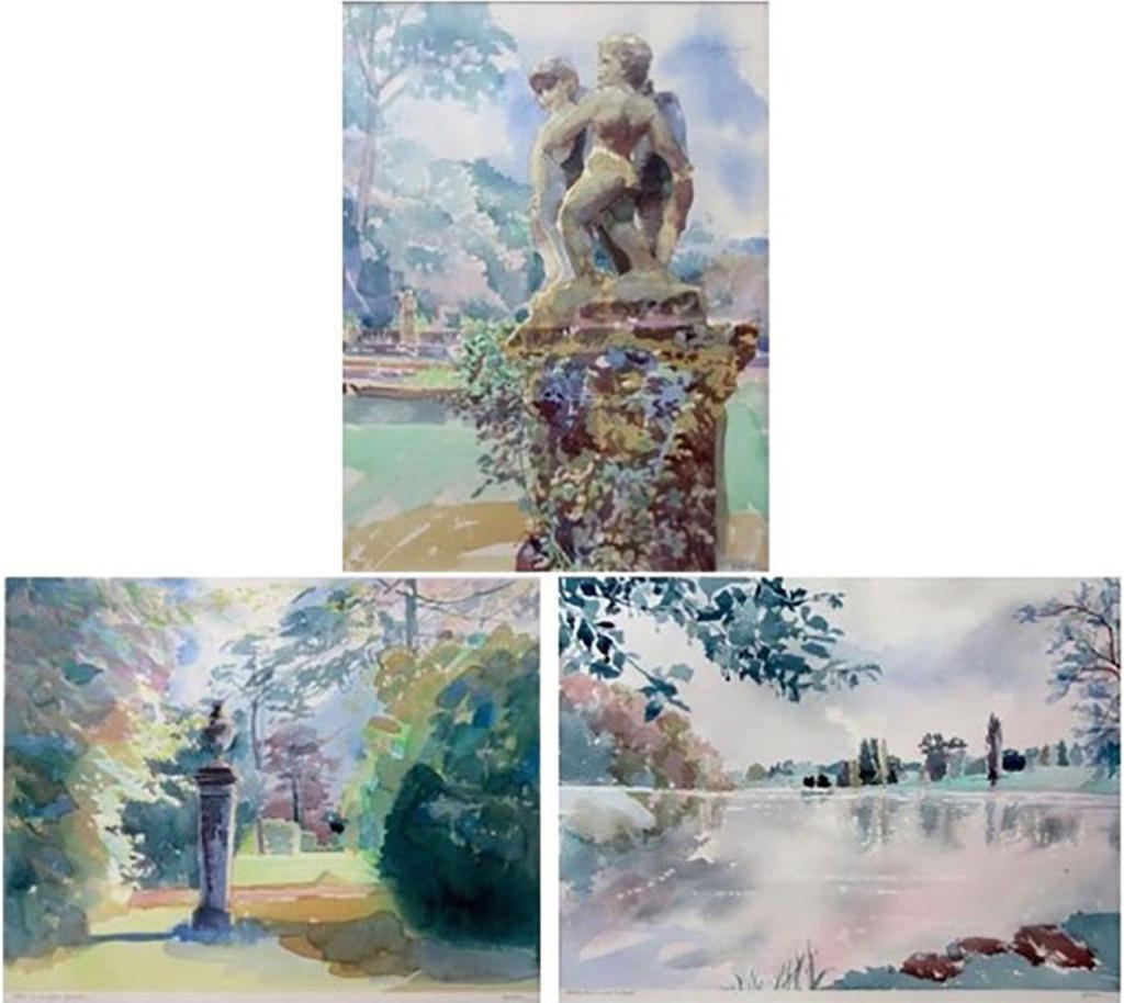 Jennifer Joan Dickson (1936) - Dancing Putti, Villa San Remigio; Allee In Sunlight, Blenheim; Capability Brown's Lake At Bowood