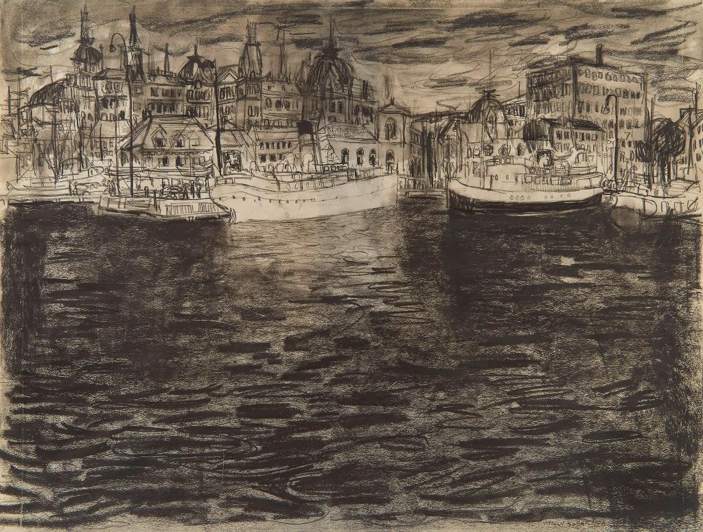 Molly Joan Lamb Bobak (1922-2014) - Harbour Scene