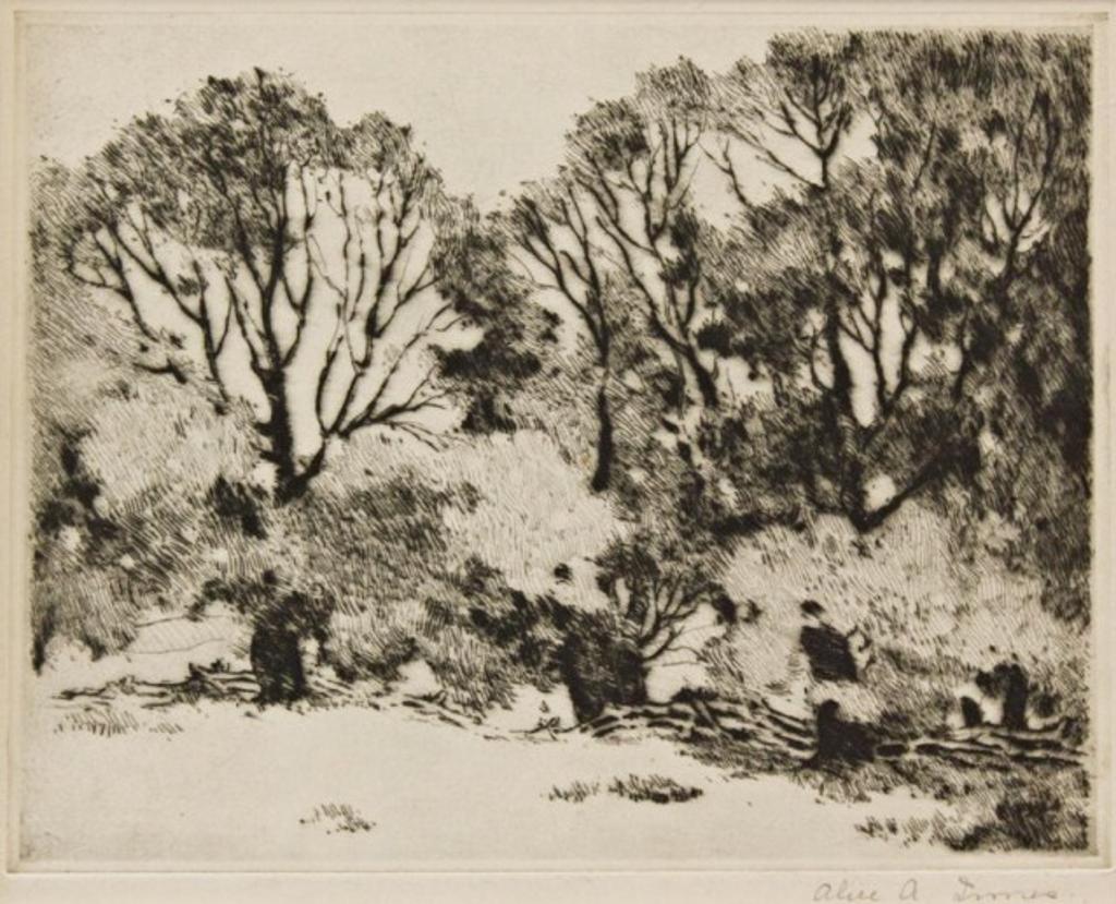 Alice Amelia Innes (1890-1970) - Split Rail Fence