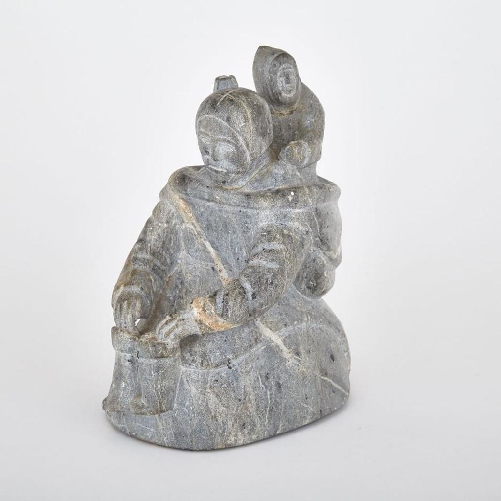 Markusi Papigatok (1906-1971) - Mother With Kamiks And Child In Her Amaut