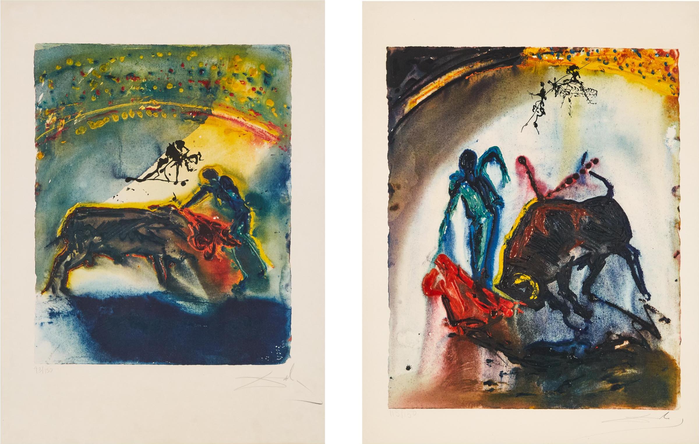 Salvador Dalì - Tauromachie I; Tauromachie V, From Tauromachie, 1968