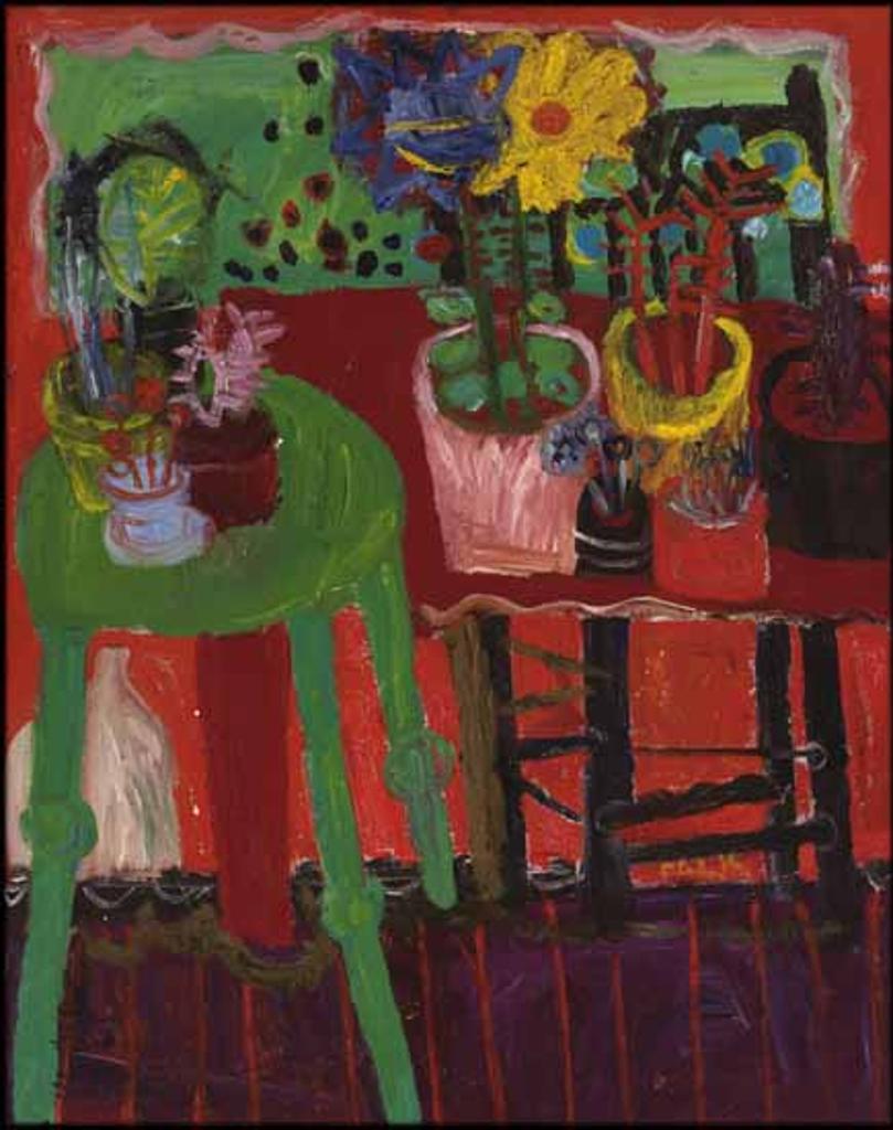 Agatha (Gathie) Falk (1928) - Interior Scene with Potted Plants