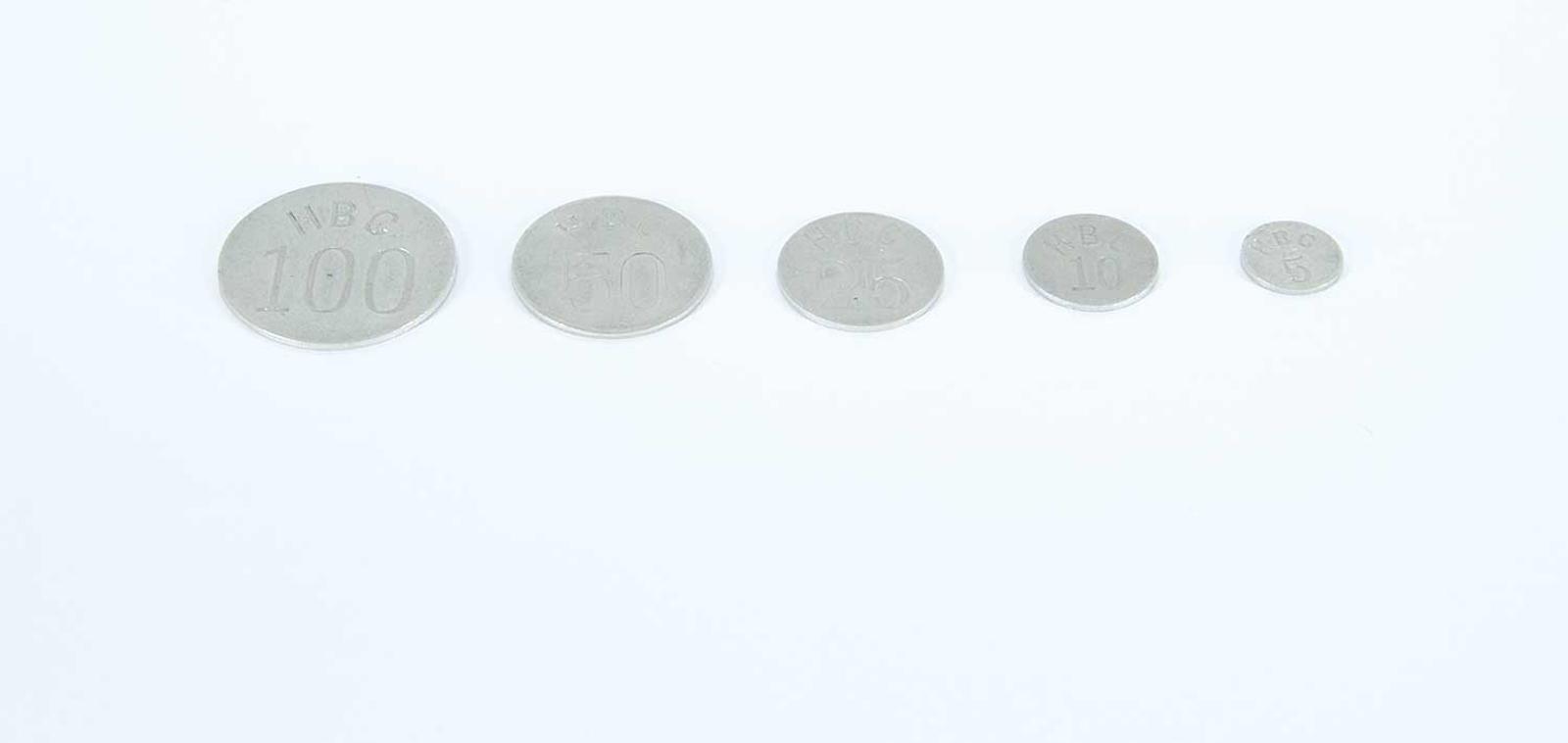First Nations Basket School - Hudson's Bay Arctic Fox Tokens, 100, 50, 25, 5