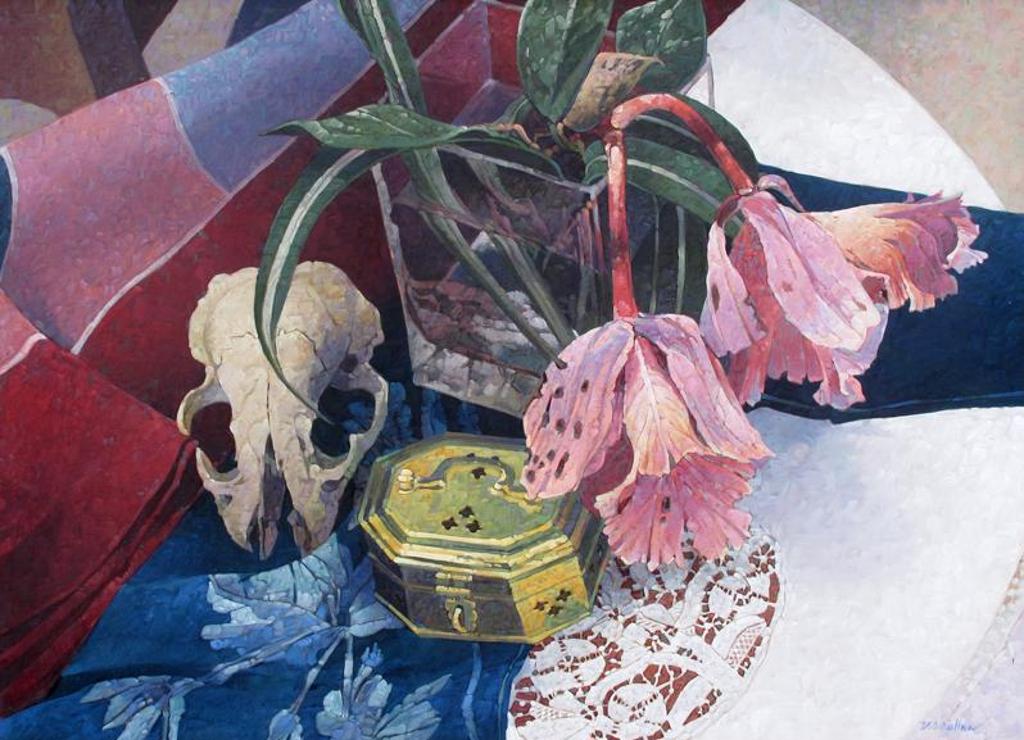 Walter (Drahanchuk) Drohan (1932-2007) - Still Life With Orchids & Lace; 1991