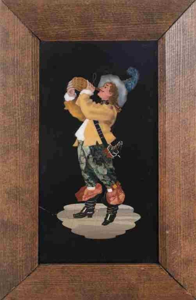 Italian Pietra Dura Plaque (1912) - 9x17.5 cm (3 1/2 x6 3/4 in.)