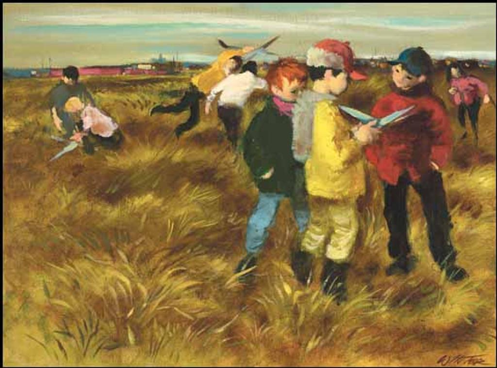 William Arthur Winter (1909-1996) - Boys with Gliders