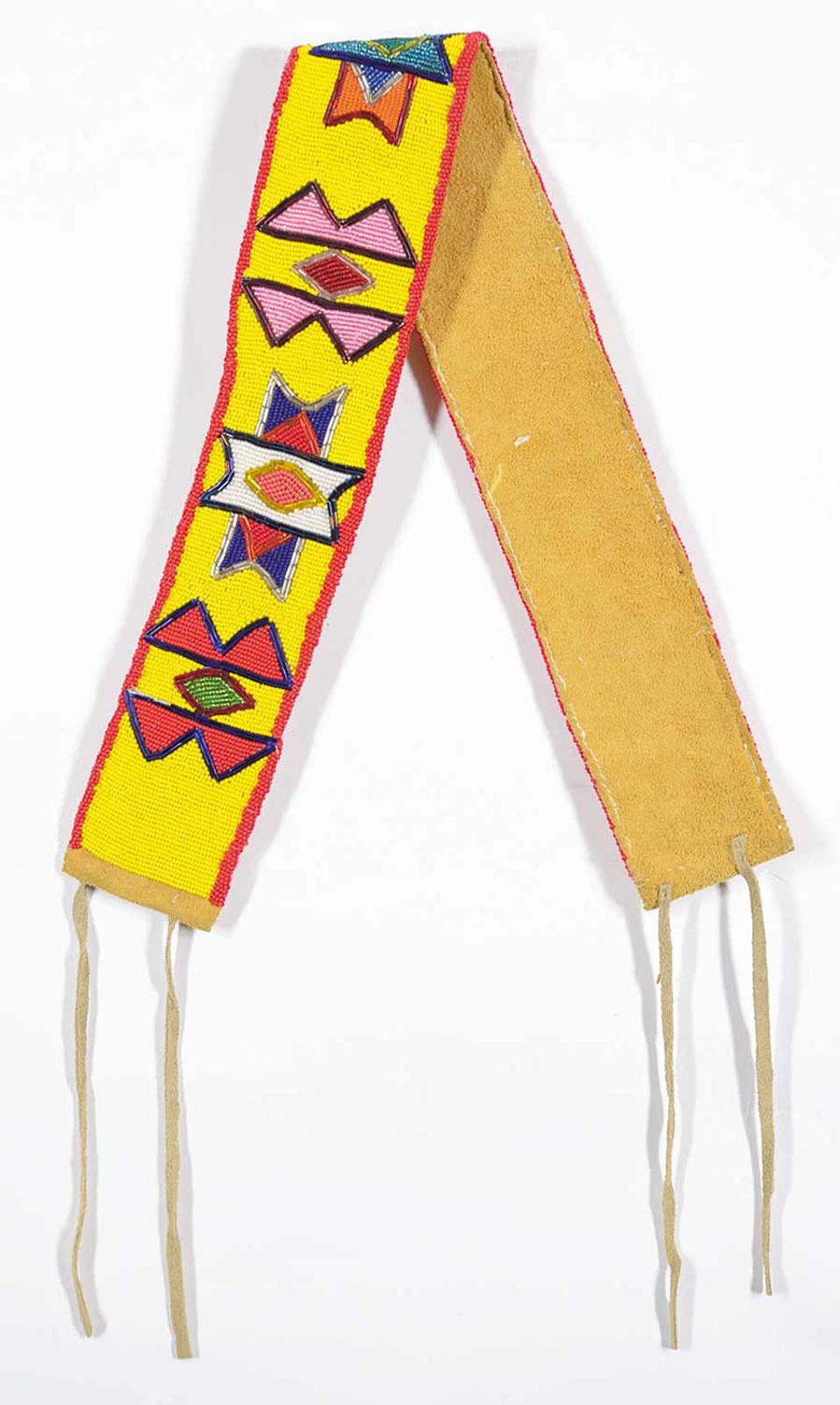 First Nations Basket School - Modern Beaded Belt with Leather Ties