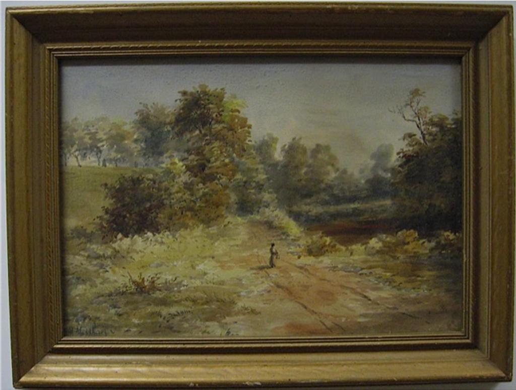 Marmaduke Matthews (1837-1913) - Lady Walking On Roadway