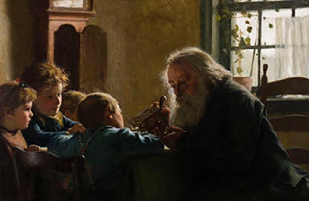 George Agnew Reid (1860-1947) - The Visit of the Clockcleaner