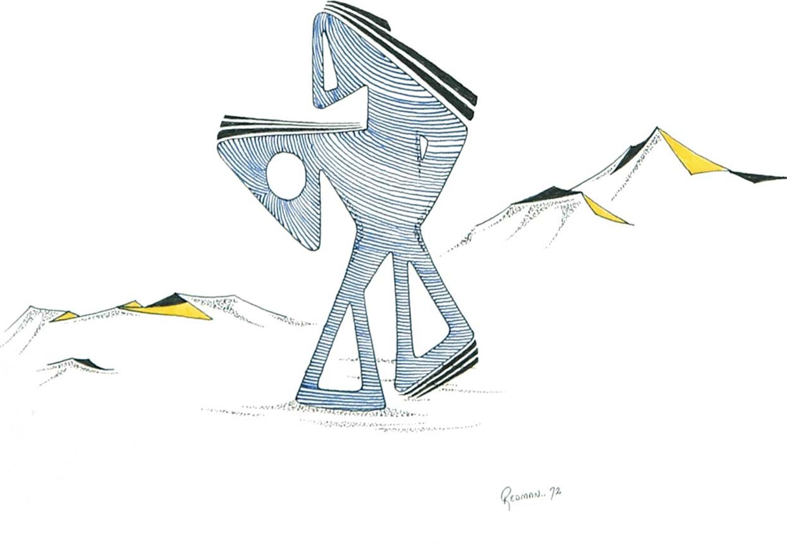 Alvin James Redman (1947) - Untitled - Abstract Figure and Landscape
