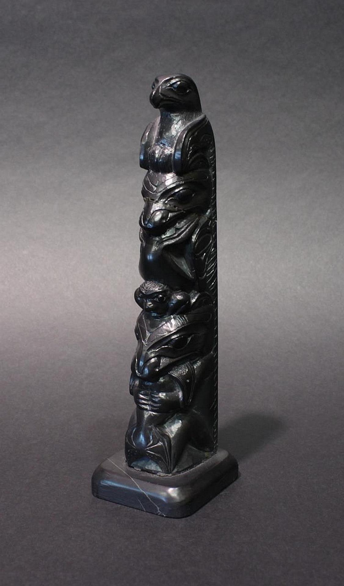 Louis Collinson (1881-1970) - argillite three figure pole