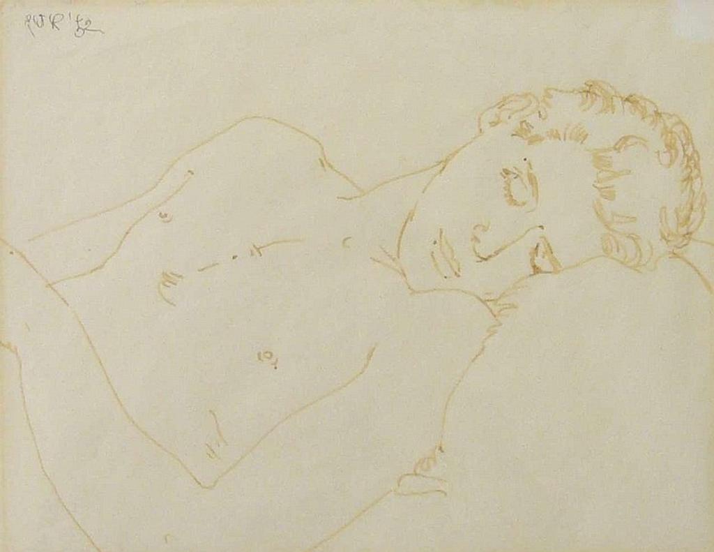 John Hansen - male figure by a tree graphite on