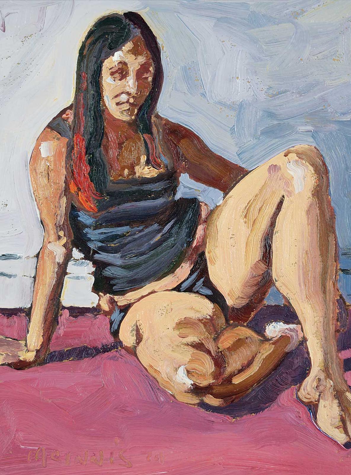Robert F.M. McInnis (1942) - Model Sitting on Studio Floor