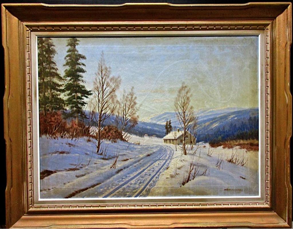 Alexander Willy Dannerfjord (1904-1961) - Winter Scene With Cabins