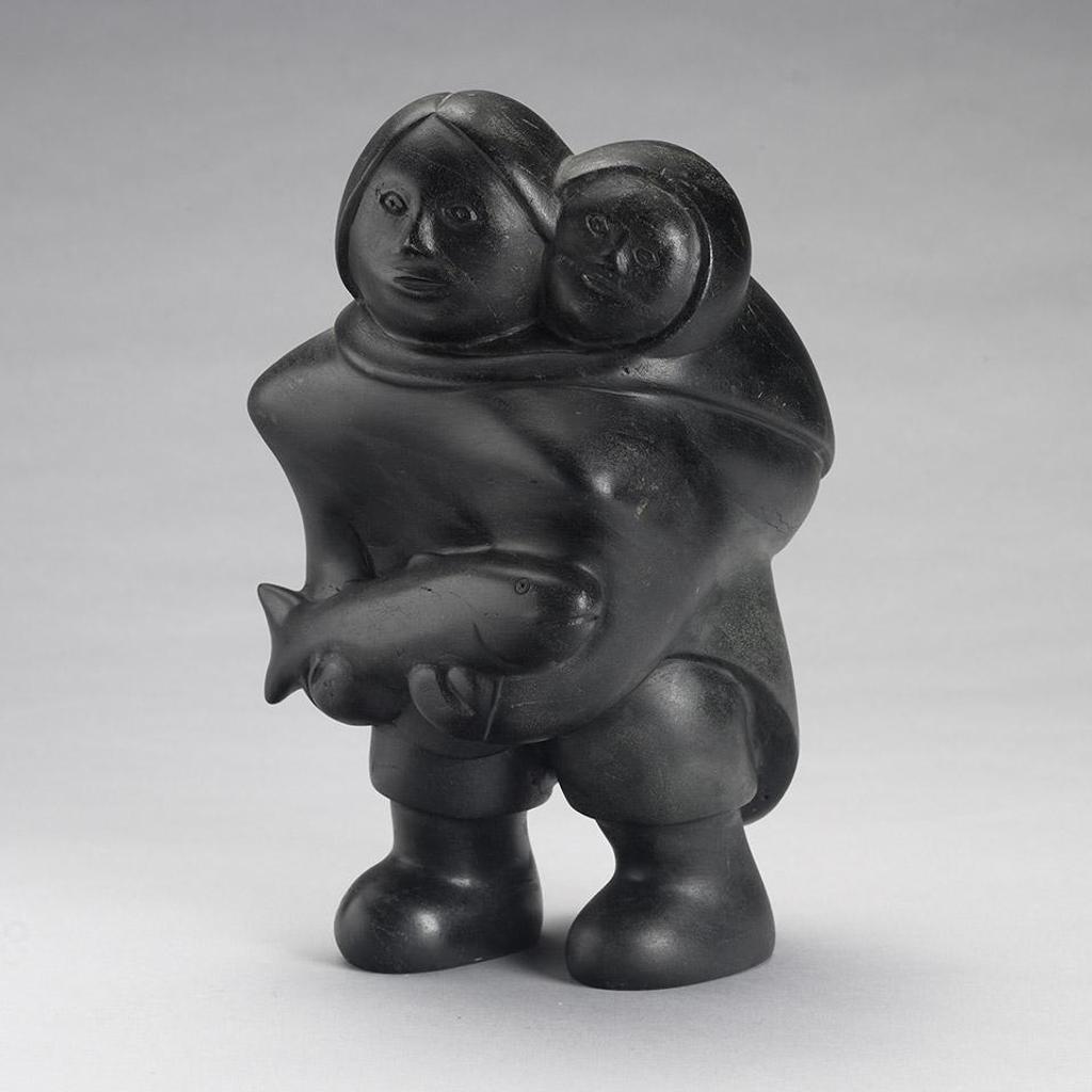 Mathew Aqigaaq (1940-2010) - Mother And Child With Fish