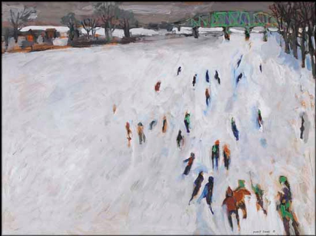 Molly Joan Lamb Bobak (1922-2014) - Skating by the Green