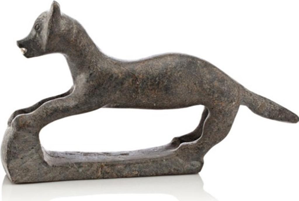 Josiah Nuilaalik (1928-2005) - Wolf, 1995, Grey stone and ivory