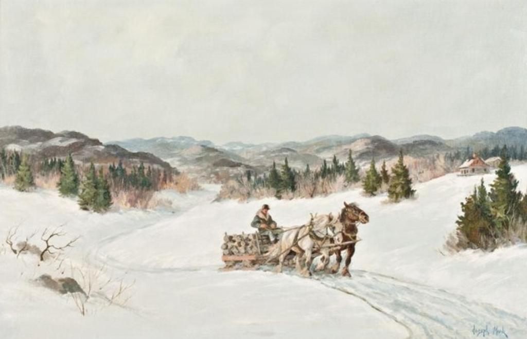 Joseph Monk (1908-1984) - Hauling Cordwood, Quebec