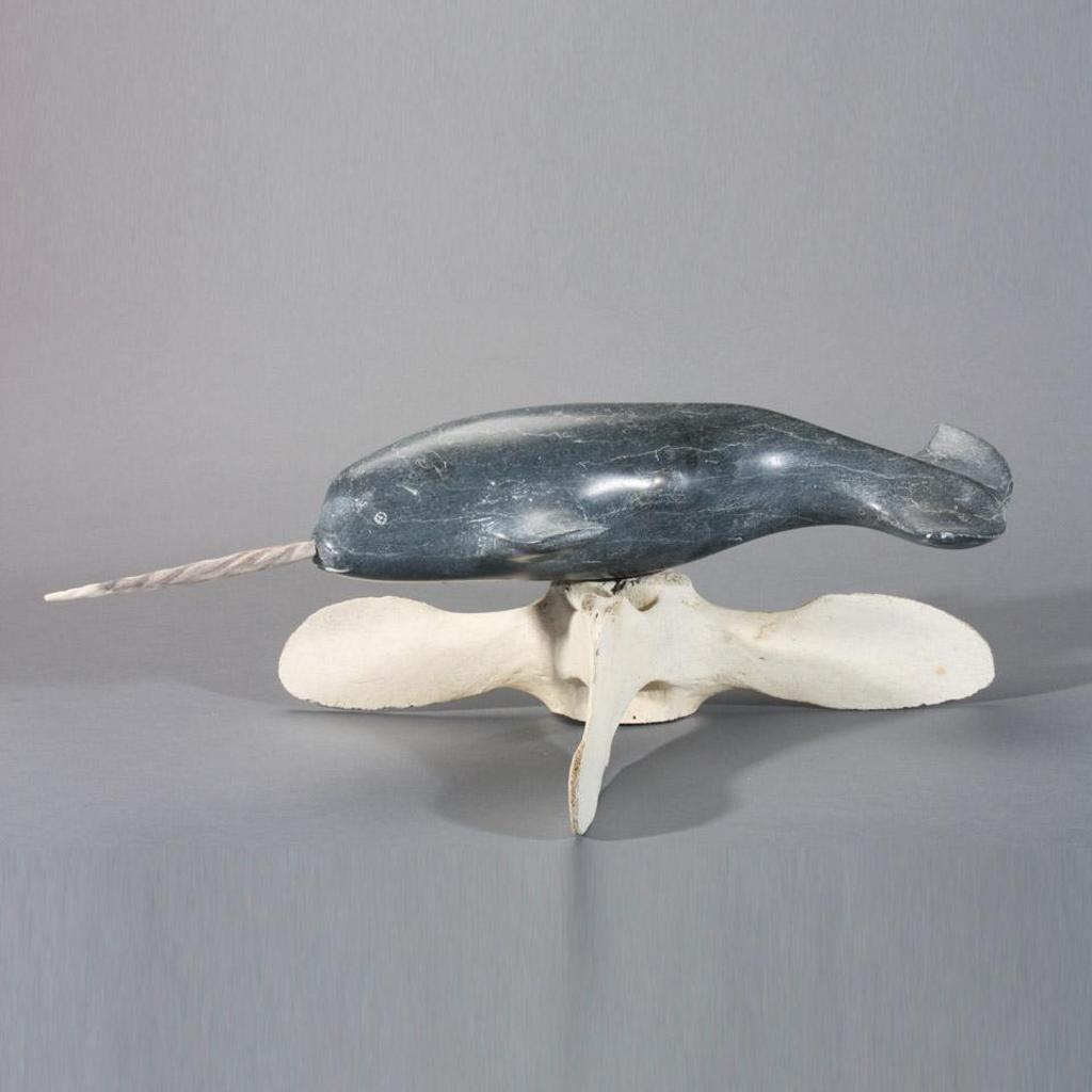 Madeleine Isserkut Kringayark (1928-1984) - Narwhal On Bone Base