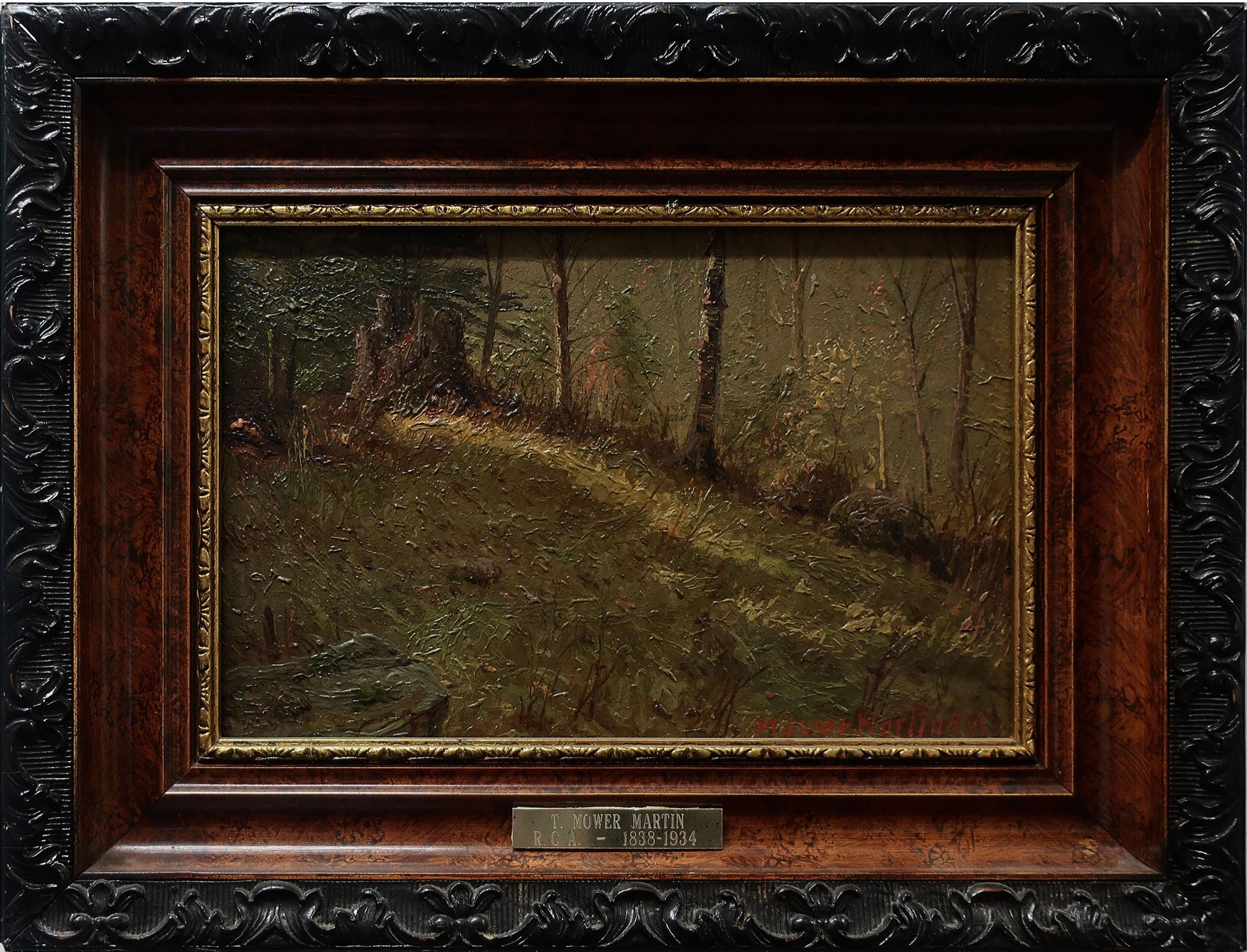 Thomas Mower Martin (1838-1934) - Hillside With Tree Stump