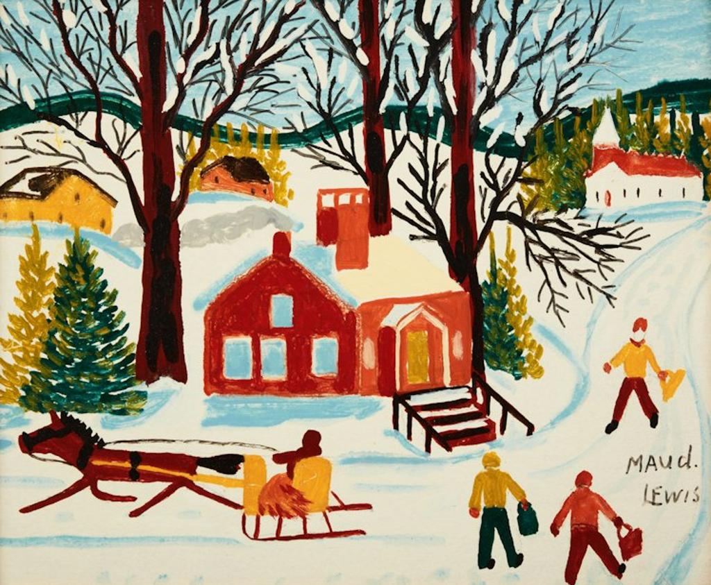 Maud Kathleen Lewis (1903-1970) - Schoolhouse in Winter