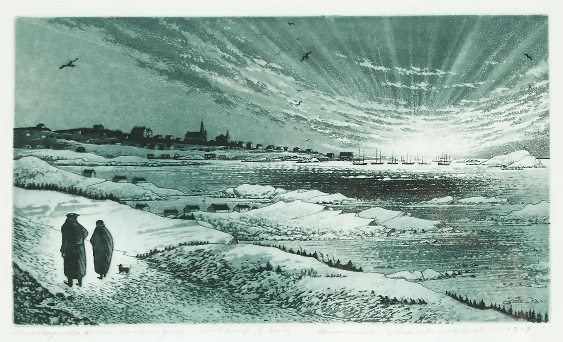 David Lloyd Blackwood (1941-2022) - Wesleyville From Badger Quay, 1979