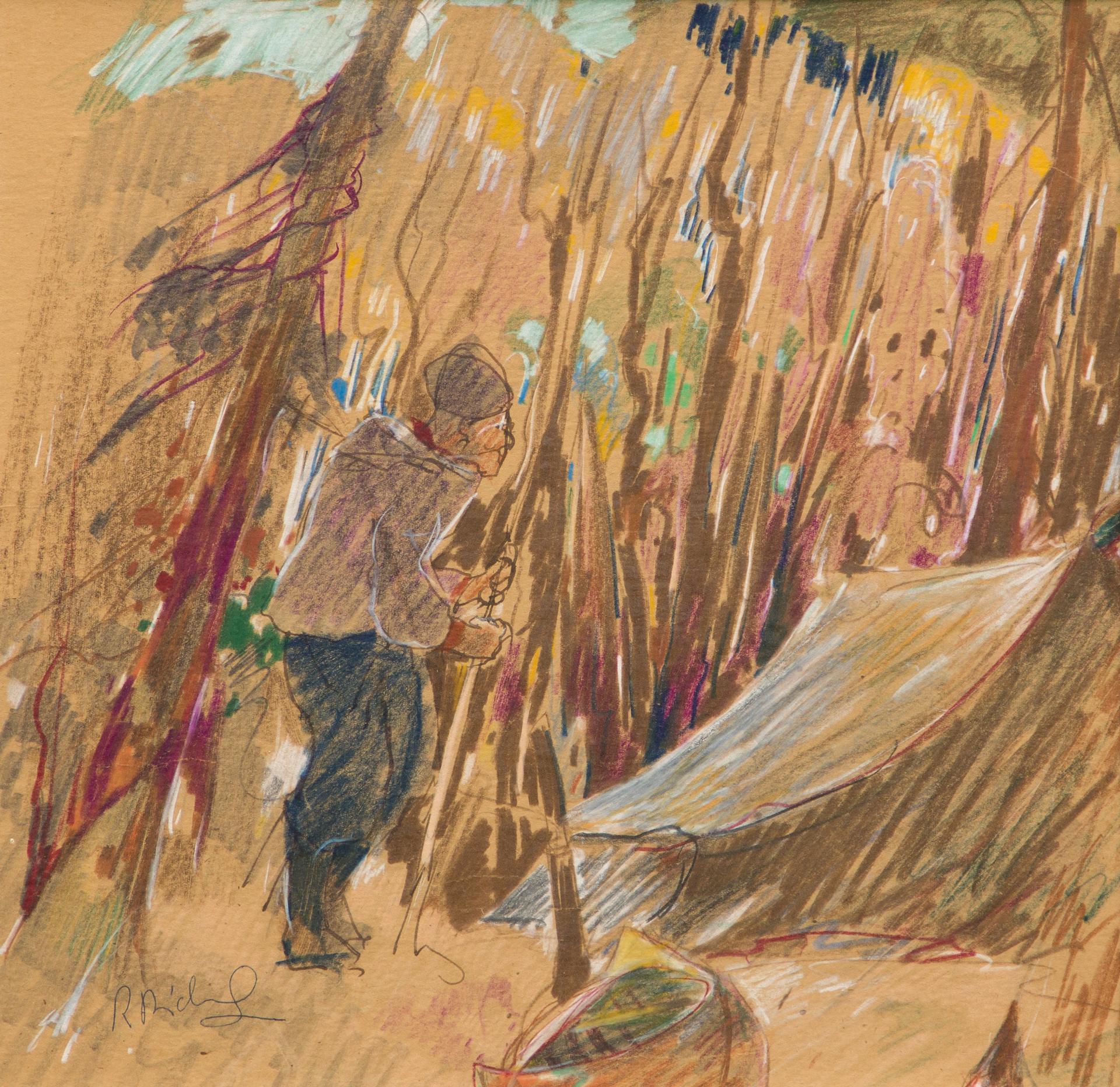 René Jean Richard (1895-1982) - Trappeurs dans les fôrets de Nord Ouest, Alberta , N. D.