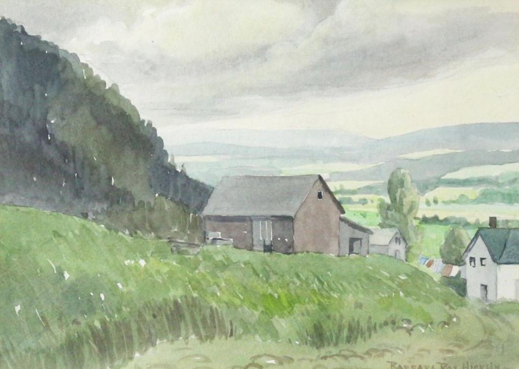 Barbara Roe Hicklin (1918-2010) - Farm On The Hillside