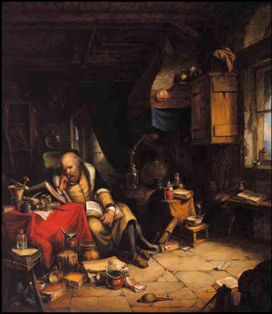 Cornelius David Krieghoff (1815-1872) - The Alchemist