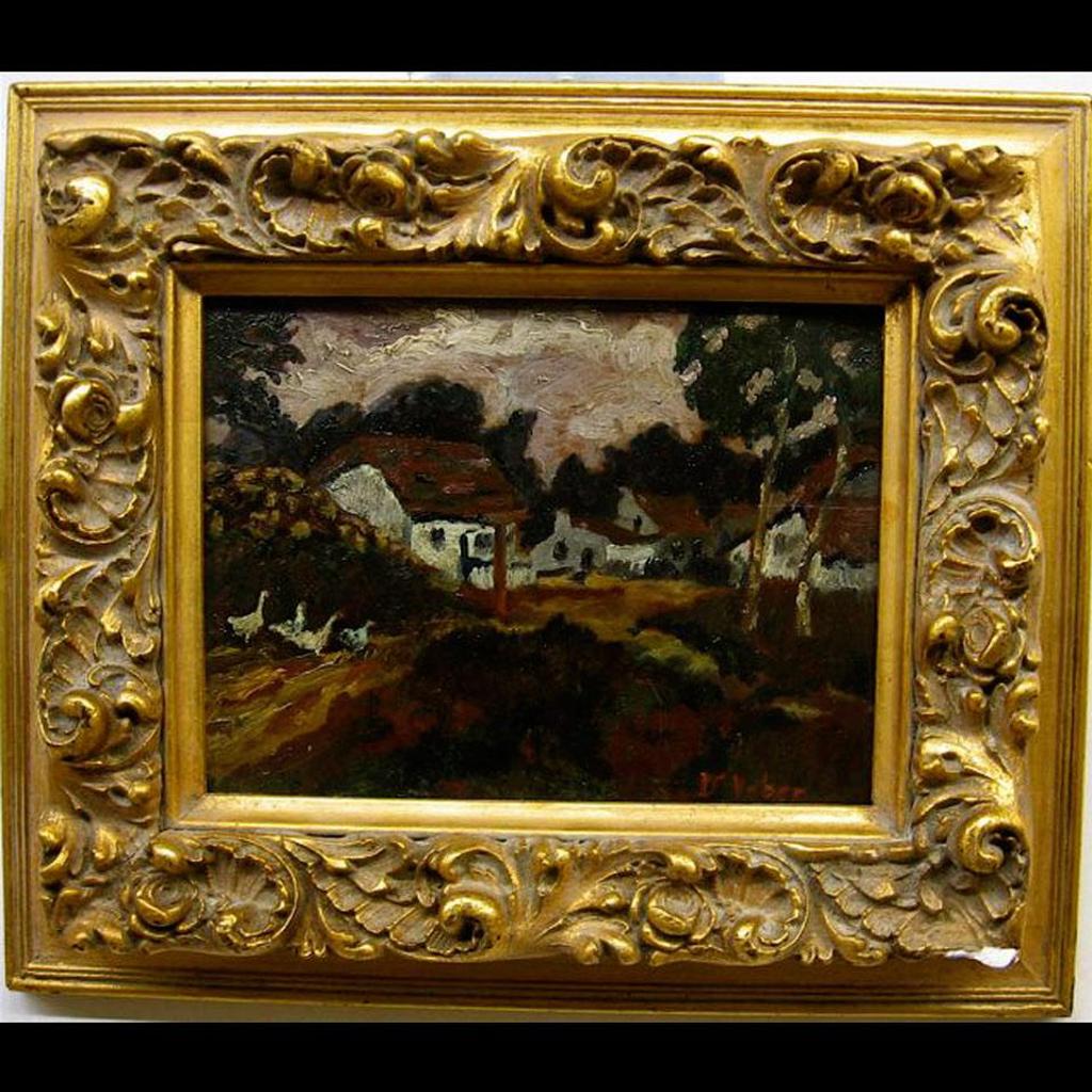 D. Veber - Village Scene With Geese
