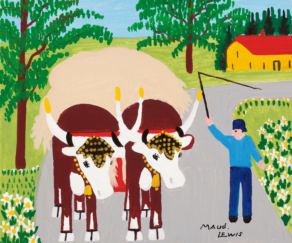 Maud Kathleen Lewis (1903-1970) - Team Of Oxen