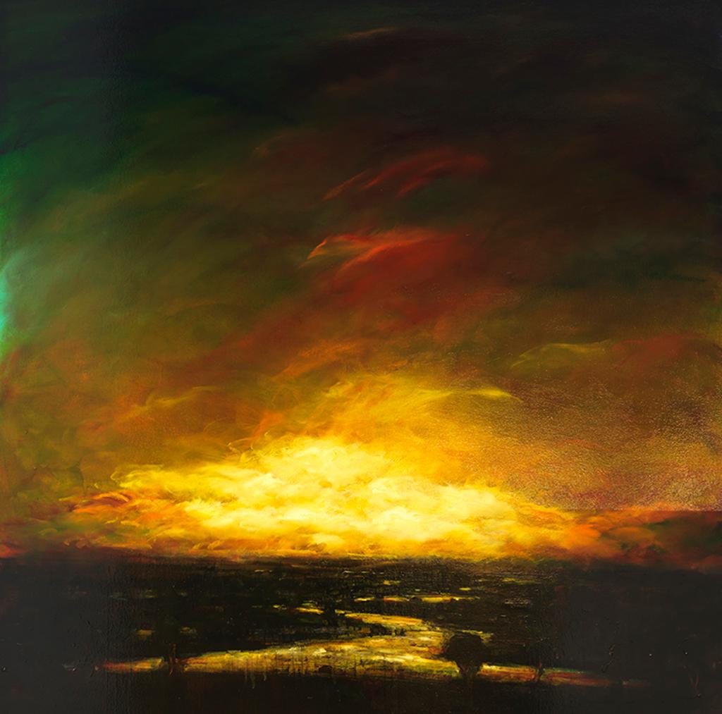 David Charles Bierk (1944-2002) - The Line to Home, Red Sky