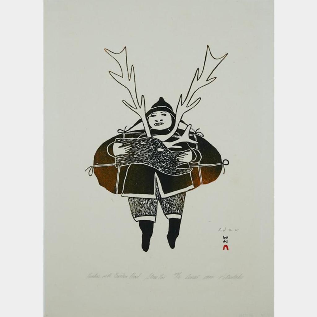 Pitseolak Ashoona (1904-1983) - Hunter With Caribou Head