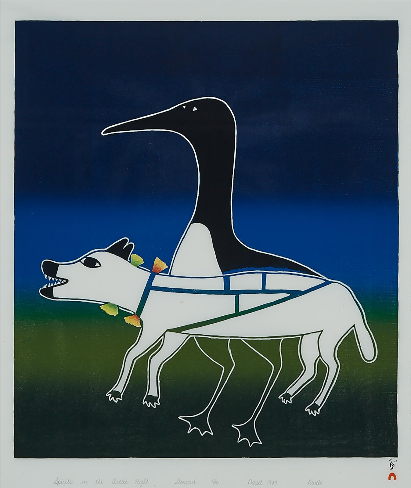 Pudlo Pudlat (1916-1992) - Spirits In The Arctic Night