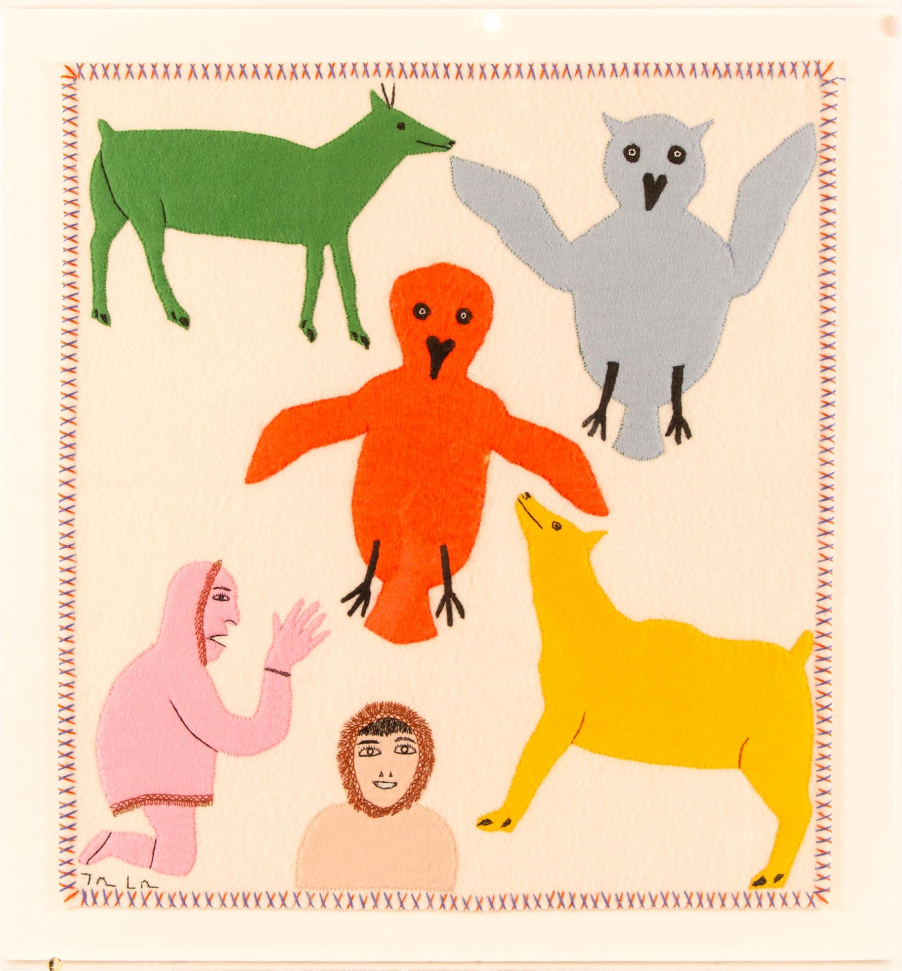 Mary Kuutsiq Mariq (1926) - Inuk And Arctic Animals Wall Hanging