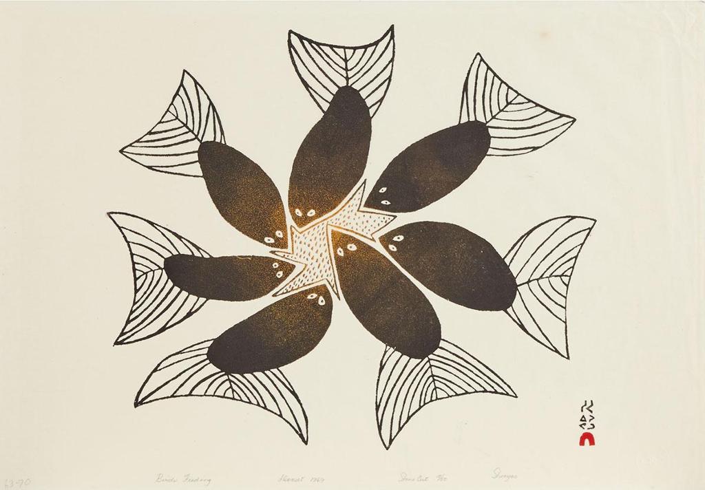 Shouyu Pootoogook (1937) - Birds Feeding