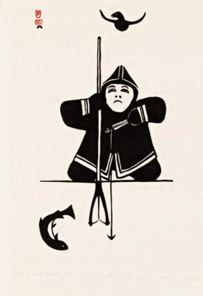 Joseph Pootoogook (1887-1958) - With the Raven Comes the Fish, 1959 #26